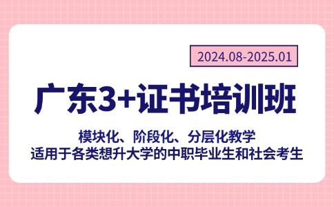 广东3+证书培训班正式开始招生啦