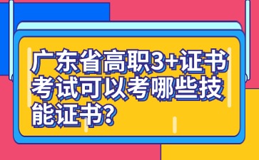 广东省高职3+证书考试可以考哪些技能证书