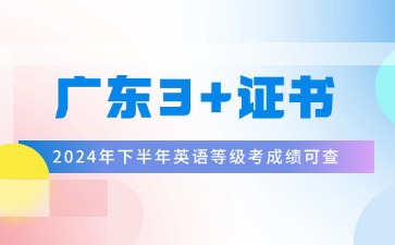 广东3+证书：2024年英语等级证书成绩查询