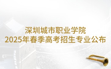 深圳城市职业学院2025年3+证书招生专业公布