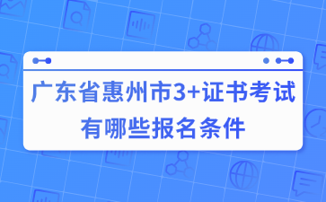 广东省惠州市3+证书考试有哪些报名条件