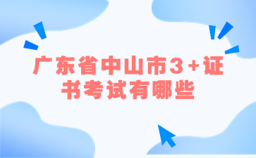 广东省中山市3+证书考试有哪些