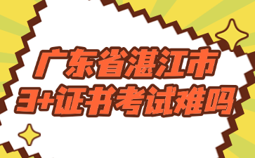 广东省湛江市3+证书考试难吗