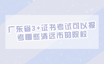 广东省3+证书考试可以报考哪些清远市的院校