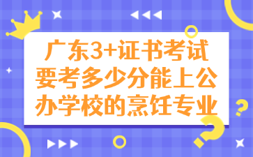 广东3+证书考试要考多少分能上公办学校的烹饪专业