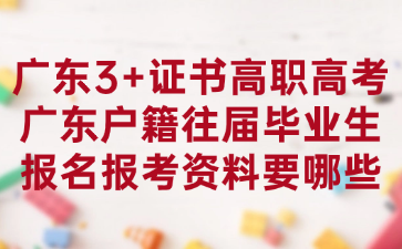 广东3+证书高职高考广东户籍往届毕业生报名报考资料要哪些