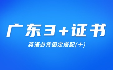 广东3+证书英语必背固定搭配(十)