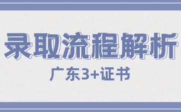 2025年广东3+证书的招生录取流程