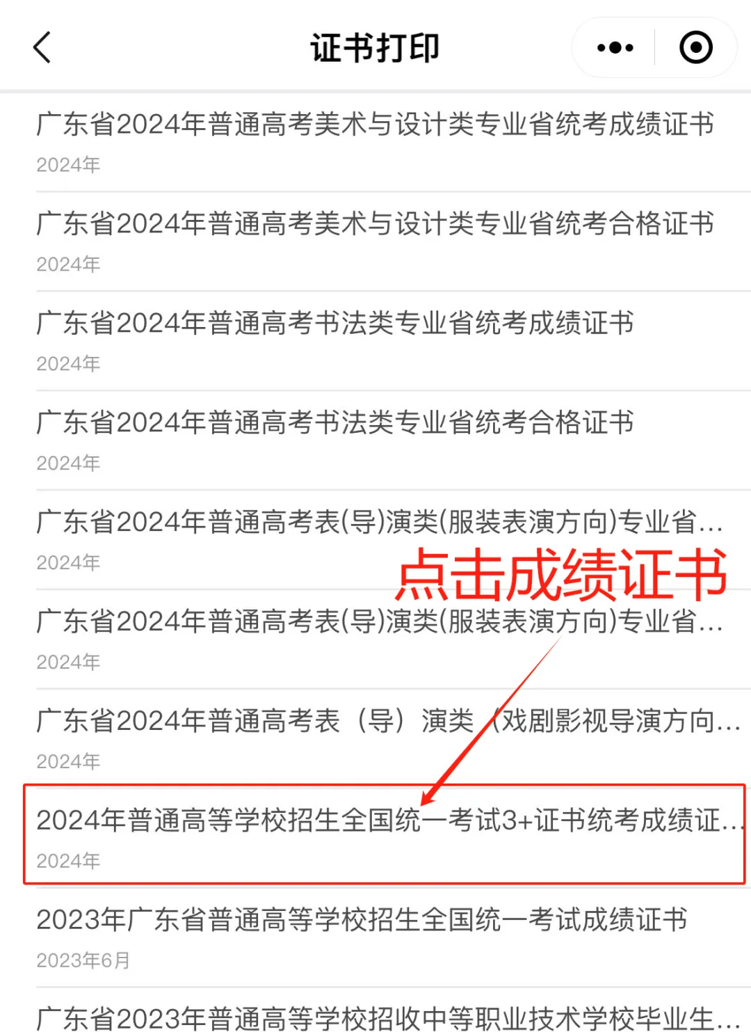 成绩证书打印3