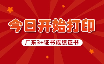 2025年广东3+证书成绩证书今日开始打印!