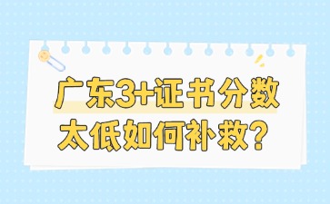 2025年广东3+证书分数太低如何补救?