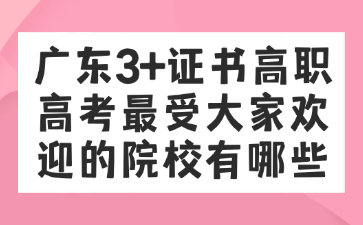 广东3+证书高职高考最受大家欢迎的院校有哪些