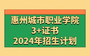 2024年惠州城市职业学院3+证书(高职高考)招生计划