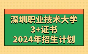 2024年深圳职业技术大学3+证书(高职高考)招生计划