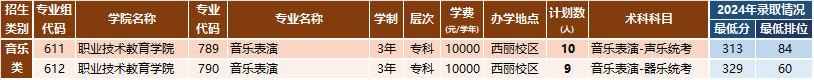 音乐类招生计划