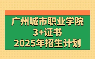 2025年广州城市职业学院3+证书(高职高考)招生计划