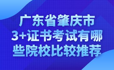 广东省肇庆市3+证书考试有哪些院校比较推荐