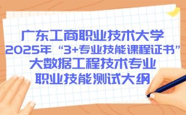 广东工商职业技术大学2025年"3+证书"大数据工程技术专业职业技能测试大纲