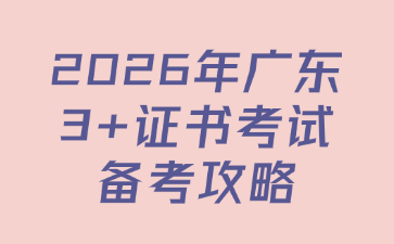 2026年广东3+证书考试备考攻略