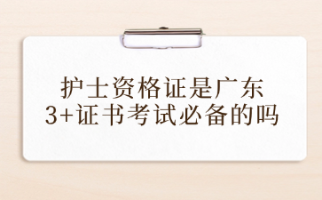 护士资格证是广东3+证书考试必备的吗