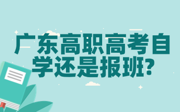 广东高职高考自学还是报班?