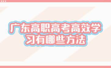 广东高职高考高效学习有哪些方法