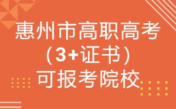 惠州市高职高考（3+证书）可报考院校