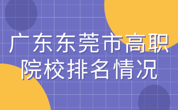 广东东莞市高职院校排名情况