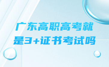 广东高职高考就是3+证书考试吗