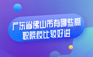 广东省佛山市有哪些高职院校比较好进