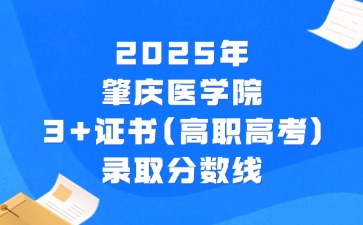 2025年肇庆医学院3+证书(高职高考)录取分数线