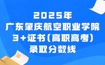 2025年广东肇庆航空职业学院3+证书(高职高考)录取分数线