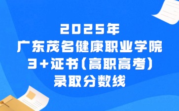 2025年广东茂名健康职业学院3+证书(高职高考)录取分数线