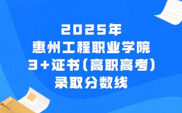 2025年惠州工程职业学院3+证书(高职高考)录取分数线