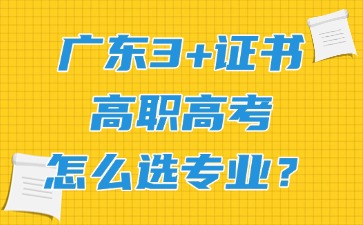 广东3+证书高职高考怎么选专业？