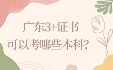 广东3+证书可以考哪些本科？
